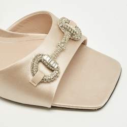 مملوكة مسبقًا صندل كاحل بغوتشي هورسبت ساتان زهري مقاس 39