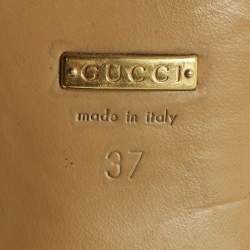 Pre Owned حذاء لوفرز غوتشي جي مزدوج جلد أسود مقاس 37