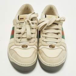 Pre Owned حذاء رياضي غوتشي سكرينر كانفاس بنقوش جلد نوبوك وكريستال متعدد الألوان مقاس 42