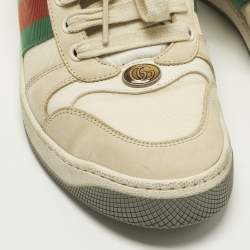 Pre Owned حذاء رياضي غوتشي سكرينر كانفاس بنقوش جلد نوبوك وكريستال متعدد الألوان مقاس 42