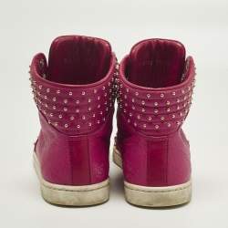مملوكة مسبقًا Gucci Dapper Dan Size 37.5 Red/Purple Canvas and Leather High Top Sneakers