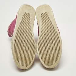 مملوكة مسبقًا Gucci Dapper Dan Size 37.5 Red/Purple Canvas and Leather High Top Sneakers