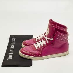 مملوكة مسبقًا Gucci Dapper Dan Size 37.5 Red/Purple Canvas and Leather High Top Sneakers