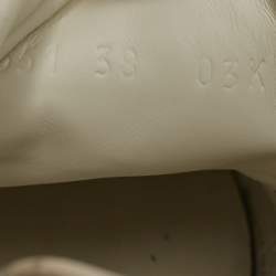 مملوكة مسبقًا Gucci Ace Web Size 38 White Snakeskin Embossed and Leather Lace Up Sneakers