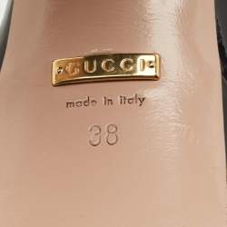 Pre Owned Gucci Claudie Size 38 Black Patent Leather Ankle Strap Sandals