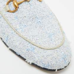 مملوكة مسبقًا حذاء لوفرز غوتشي هورسبيت جوردان كانفاس جي جي بيج/أزرق وجلد مقاس 36.5