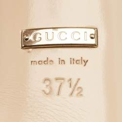 مملوكة مسبقًا حذاء كعب عالي غوتشي هورسيبت جلد أسود مقدمة مفتوحة مقاس 37.5