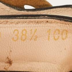 مملوكة مسبقًا Gucci GG Marmont Size 38.5 Gold Foil Leather Espadrille Wedge Sandals