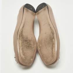 Pre Owned حذاء باليرينا غوتشي جلد سويدي أسود مرصع بالكريستال شعار GG مقاس 37.5