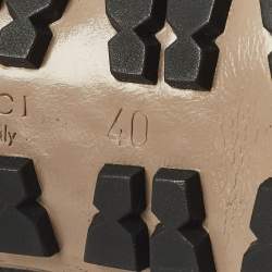 Pre Owned Gucci Size 40 Black Leather Platform Knee Length Boots