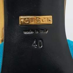 مملوكة مسبقًا Gucci Size 40 Tricolor Leather and Suede Cap Toe Slingback Pumps