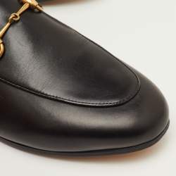 مملوكة مسبقًا حذاء برينس تاون مبطن بالفرو جلد أسود غوتشي مقاس 36.5