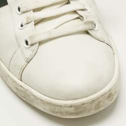Pre Owned Gucci Ace Size 38 White Leather Low Top Sneakers