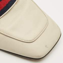 Pre Owned حذاء كعب عالي غوتشي جي جي مارمونت جلد كريمي مقاس 39.5