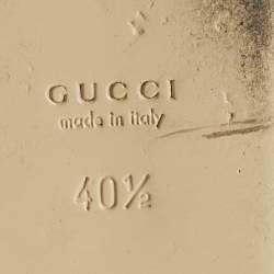 Pre Owned حذاء فلات غوتشي جلد أسود وشامواه مُزين بعقدة نحلة وبدبوس مدبب مقاس 40.5