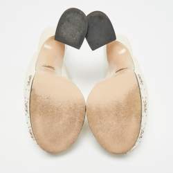 مملوكة مسبقًا صندل غوتشي سلايد جلد أحمر بكعب هورسبيت مقاس 38