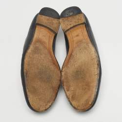 Pre Owned Gucci Jordaan Size 39 Black Leather Loafers
