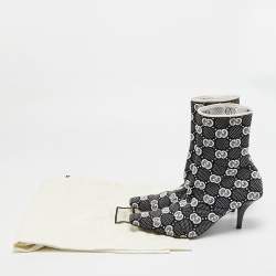 مملوكة مسبقًا Gucci GG Size 39.5 Black Knit Fabric Sock Boots                
