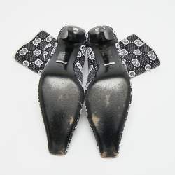 مملوكة مسبقًا Gucci GG Size 39.5 Black Knit Fabric Sock Boots                