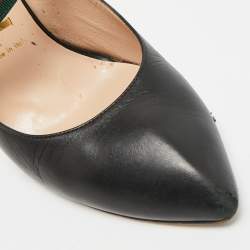 مملوكة مسبقًا Gucci Slyvie Size 39.5 Black Leather Mary Jane Pumps