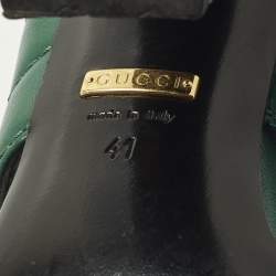 مملوكة مسبقًا صندل سلايد غوتشي ويبي جلد مبطن ذهبي ميتاليك مقاس 35