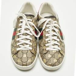 مملوكة مسبقًا Gucci Ace Size 39 Beige/Brown GG Supreme Canvas Low Top Sneakers