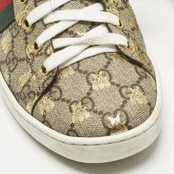 مملوكة مسبقًا Gucci Ace Size 39 Beige/Brown GG Supreme Canvas Low Top Sneakers