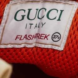 Pre Owned حذاء رياضي غوتشي "فلاش تريك" شبكي وجلد متنوع الألوان بأحجار كريستال قابلة للإزالة مقاس 37.5