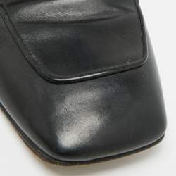 مملوكة مسبقًا حذاء كعب عالي لوفرز غوتشي جلد أسود لؤلؤ مزخرف دوبل جي ميد مقاس 40