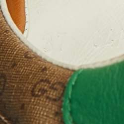 مملوكة مسبقًا حذاء رياضي غوتشي "ديزني آيس" قماش مغلف بني وجلد برباط علوي مقاس 37