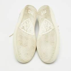 مملوكة مسبقًا حذاء رياضي غوتشي "ديزني آيس" قماش مغلف بني وجلد برباط علوي مقاس 37