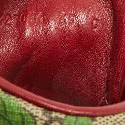 Pre Owned Gucci Size 35 Floral GG Monogram Canvas and Leather High Top Sneakers