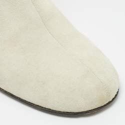 مملوكة مسبقًا حذاء بوت غووتشي "أنوك" شامواه بني بطول الركبة مقاس 40