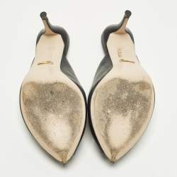 مملوكة مسبقًا Gucci Slyvie Size 36.5 Black Leather Chain Mules