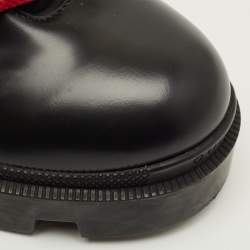 مملوكة مسبقًا حذاء بوت كاحل غوتشي تريب جلد أسود مزخرف لؤلؤ صناعي مقاس 39