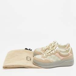 مملوكة مسبقًا Gucci Chunky B Size 38.5 Multicolor GG Canvas and Leather Lace Up Sneakers