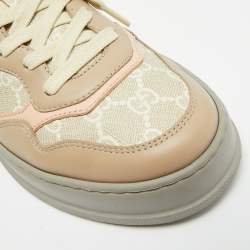 مملوكة مسبقًا Gucci Chunky B Size 38.5 Multicolor GG Canvas and Leather Lace Up Sneakers