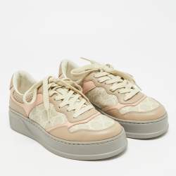 مملوكة مسبقًا Gucci Chunky B Size 38.5 Multicolor GG Canvas and Leather Lace Up Sneakers