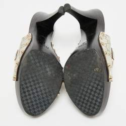 Pre Owned صندل غوتشي جلد ذهبي أيقون بيت مقاس 40