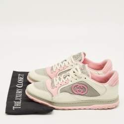 مملوكة مسبقًا Gucci mac80 Size 39.5 Tricolor Fabric and Leather Lace Up Sneakers