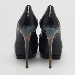 مملوكة مسبقًا حذاء كعب عالي غوتشي جلد ونعل سميك بلونين مقاس 38