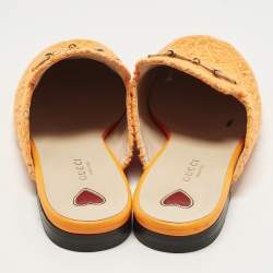 Pre Owned حذاء غوتشي فيلفيت GG أحمر برينس تاون فلات ميوز مقاس 35