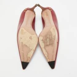 مملوكة مسبقًا حذاء كعب عالٍ غوتشي جلد ثعبان ماء أسود مقدمة مدببة مقاس 38.5