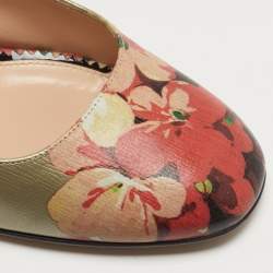 Pre Owned حذاء كعب عالي غوتشي جلد طباعة زهور متعدد الألوان مقاس 39