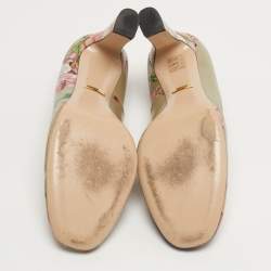 Pre Owned حذاء كعب عالي غوتشي جلد طباعة زهور متعدد الألوان مقاس 39