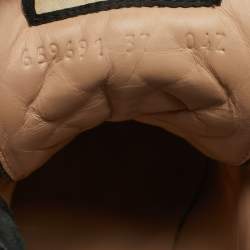 Pre Owned حذاء بوت كاحل غوتشي تريب جلد أسود مزخرف لؤلؤ صناعي مقاس 39