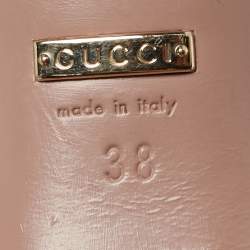 Pre Owned Gucci Horsebit Size 38 Black Leather Peep Toe Pumps