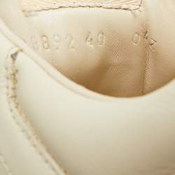 Pre Owned حذاء رياضي غوتشي جلد كريمي بشعار قديم ريتون مقاس 36.5