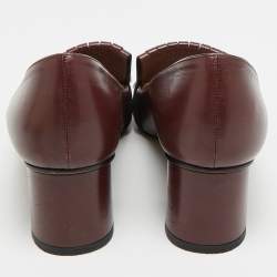 Pre Owned حذاء كعب عالي غوتشي جي جي مارمونت جلد خمري مقاس 39.5