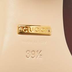 Pre Owned حذاء كعب عالي غوتشي جي جي مارمونت جلد خمري مقاس 39.5